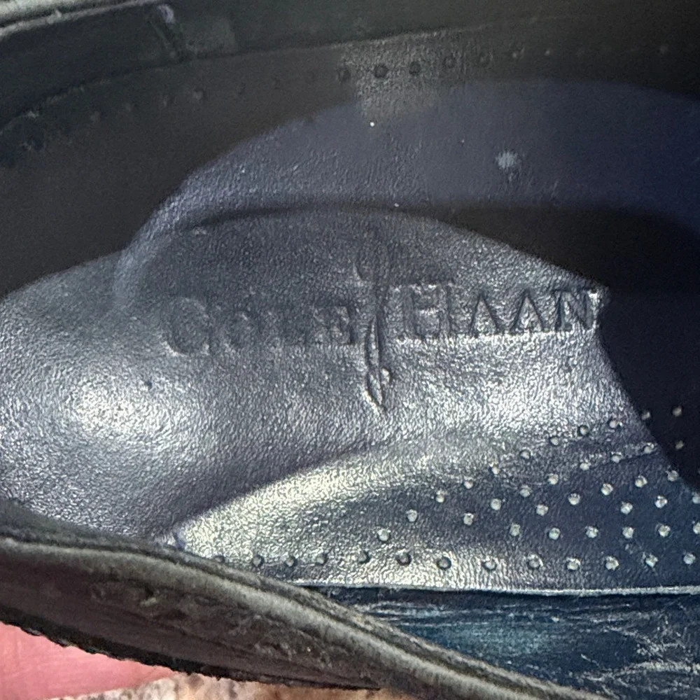 Cole Haan Black Leather Wingtip Oxfords - Men's Lace-Up Dress Shoes